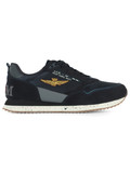 BLU | Sneakers in tessuto ed ecosuede con patch logo