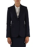 Dunkelblau | Essentials-Jacke aus doppelt stretchigem Krepp