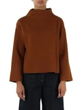 MARRONE CHIARO | Maglia collo alto in misto lana vergine