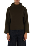 VERDE SCURO | Maglia collo alto in misto lana vergine