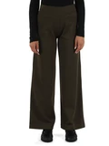 VERDE | Pantalone gamba larga in misto viscosa