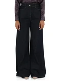 BLU SCURO | Pantalone jeans gamba larga