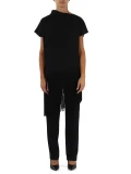 NERO | Blusa in enver satin con frange