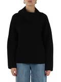 SCHWARZ | Pullover aus Viskosemischung mit abnehmbarem Rollkragen
