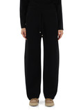 NERO | Pantaloni in misto viscosa con inserti a contrasto