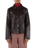 BORDEAUX | Giacca in ecopelle boxy fit