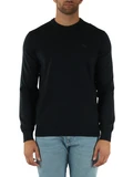 VERDE SCURO | Maglia girocollo in lana regular fit