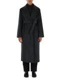 GRIGIO SCURO | Cappotto lungo BRONTE in orsetto di lana e alpaca