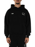 SCHWARZ | Sweatshirt aus gebürsteter Baumwolle mit Kapuze