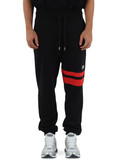 NERO | Pantaloni sportivi in cotone garzato con ricamo logo