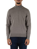 TORTORA | Maglia mezza zip in lana vergine merino extrafine