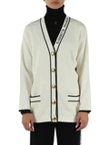 SAHNE | Cardigan aus Viskosemischung mit Logoknöpfen