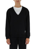 NERO | Felpa collo a V in cotone