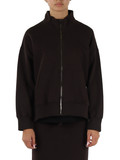 MARRONE | Felpa con zip in cotone