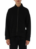 NERO | Felpa con zip in cotone garzato