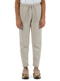 BEIGE | Pantaloni sportivi in cotone felpato con fondo elasticizzato
