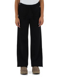 NERO | Pantalone sportivo gamba larga in cotone felpato