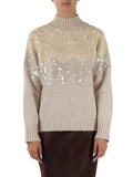 BEIGE | Pullover aus Woll- und Alpakamischung mit Pailletten