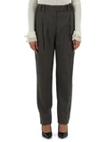 VERDE SCURO | Pantalone in misto viscosa con pinces