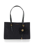 NERO | Borsa tote in tessuto stampa logo ZADIE Medium
