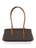 MARRONE | Borsa a spalla stampa logo LAILA Small