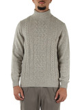 GRIGIO CHIARO | Maglia collo alto in lana merino extrafine