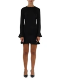 NERO | Abito in jersey stretch con volant