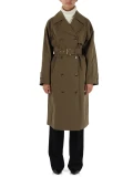 VERDE MILITARE | Trench oversize in misto cotone lavato