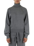 GRIGIO | Maglia collo alto in misto viscosa