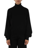 NERO | Maglia collo alto in misto viscosa