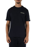 BLU SCURO | T-shirt in cotone stretch regular fit con patch logo