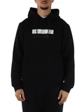NERO | Felpa regular fit con cappuccio in misto cotone
