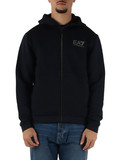 BLU SCURO | Felpa Premium Label regular fit con zip e cappuccio