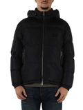 NERO | Piumino trapuntato con patch logo frontale