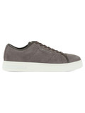 GRIGIO | Sneakers in suede con scritta logo impressa