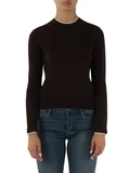 MARRONE | Maglia girocollo in misto viscosa, lana e cashmere