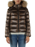 MARRONE | Piumino trapuntato LIA Real Fur