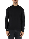 NERO | Maglia girocollo in lana merino extrafine
