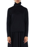 BLU SCURO | T-shirt collo alto in lana vergine