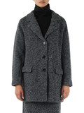 GRIGIO SCURO | Cappotto in lana a costa inglese