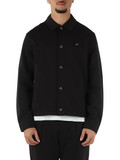 NERO | Overshirt in misto cotone con placca logo frontale