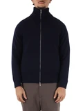 BLU SCURO | Cardigan in lana merino PROVID con zip