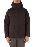 MARRONE | Giubbotto PISTOL WOOL con cappuccio e maniche a contrasto