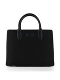 NERO | Borsa a mano in tessuto con motivo logo