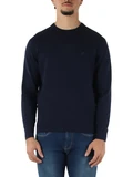 BLU SCURO | Maglia girocollo in cotone e cashmere