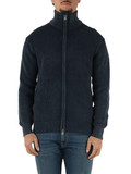 BLU | Cardigan con zip in filo di cotone