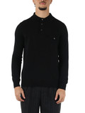NERO | Maglia collo a polo in misto lana e cashmere