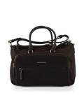 marrone scuro | Borsa B-CLUB BAULETTO Medium in tessuto stampato OP