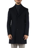 BLU SCURO | Cappotto slim fit in misto lana Manteco