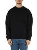 NERO | Felpa girocollo in double jersey di misto cotone